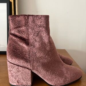 Sam Edelman Floral Velvet Ankle Boots